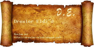 Drexler Előd névjegykártya